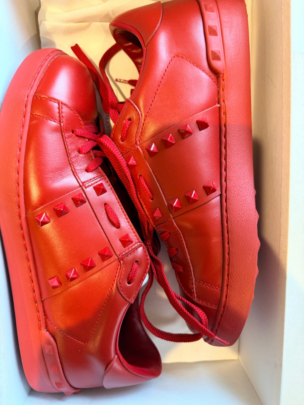 Valentino Garavani Beige Box with Red Logo